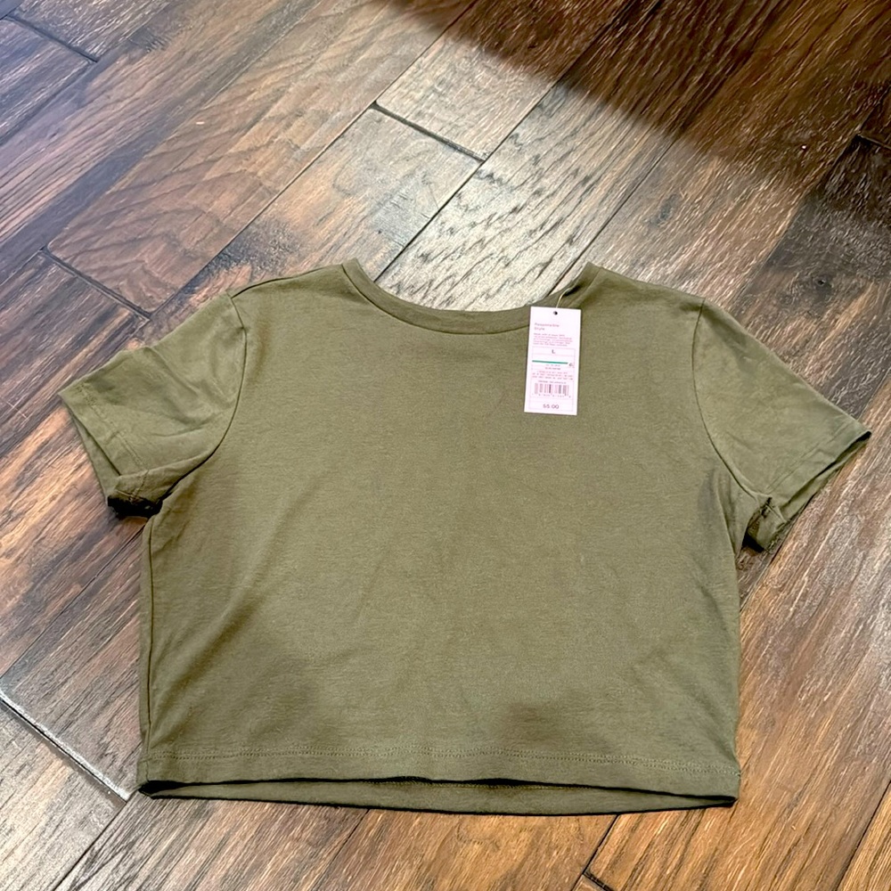 Wild Fable army green crop top.